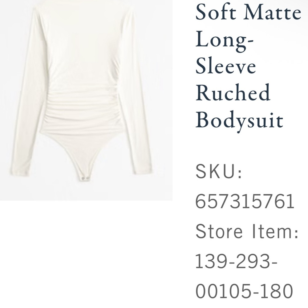 Abercrombie & Fitch Cream Long-Sleeve Bodysuit